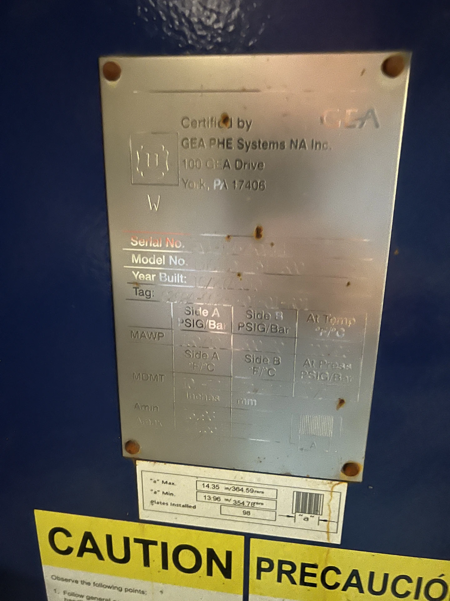 GEA Plate and Frame Heat Exchanger : Ton 180 : Ammonia : Item #V21211 - Image 12