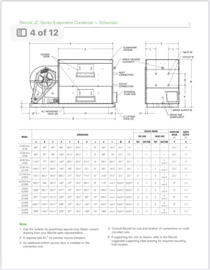 Recold Freon Condenser : Model JC 270 : HP 15 : Ton 270 :   Item #: CT04134 - Image 4