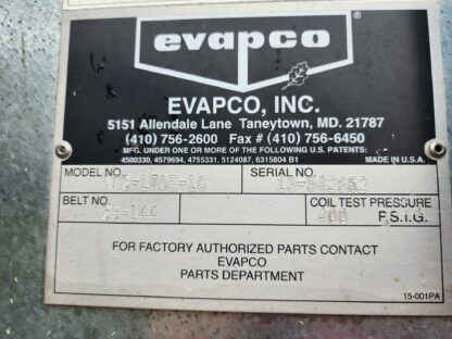 170 Ton Ammonia Evapco Condenser: Item#: CT96013 - Image 5