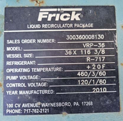 York Vertical Recirculator  Vessel: Size: 36” X 9’ tall: Item#:  V43349 - Image 12