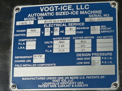 Vogt P18AL- 1" Tube Ice Machine Ammonia: Item# ICE23309 - Image 5