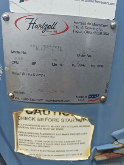 Hartzelle Van Axial Exhaust fan: Item#:X43401 - Image 4