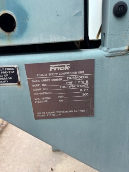 Frick Screw Compressor Package Model RWF 270 B  compressor SGC 2321: Item#: C 78766 - Image 5