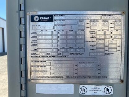 100 Ton Trane RTAA 100 Air  Cooled Chiller on R22 at 200 volts: Item #: CH78234 - Image 2