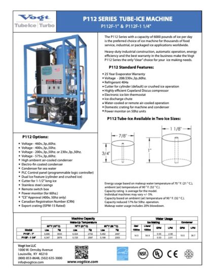 Vogt model P112  freon tube ice machine  Item# ICE74380 - Image 6