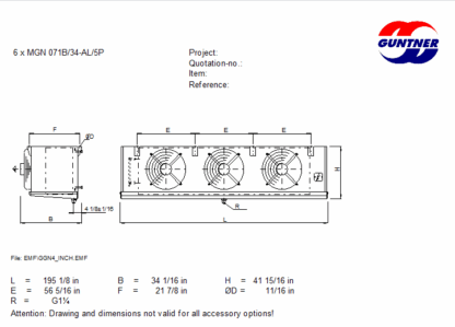 Guntner 3-fan Glycol Evaporators: Item# E94914 - Image 3