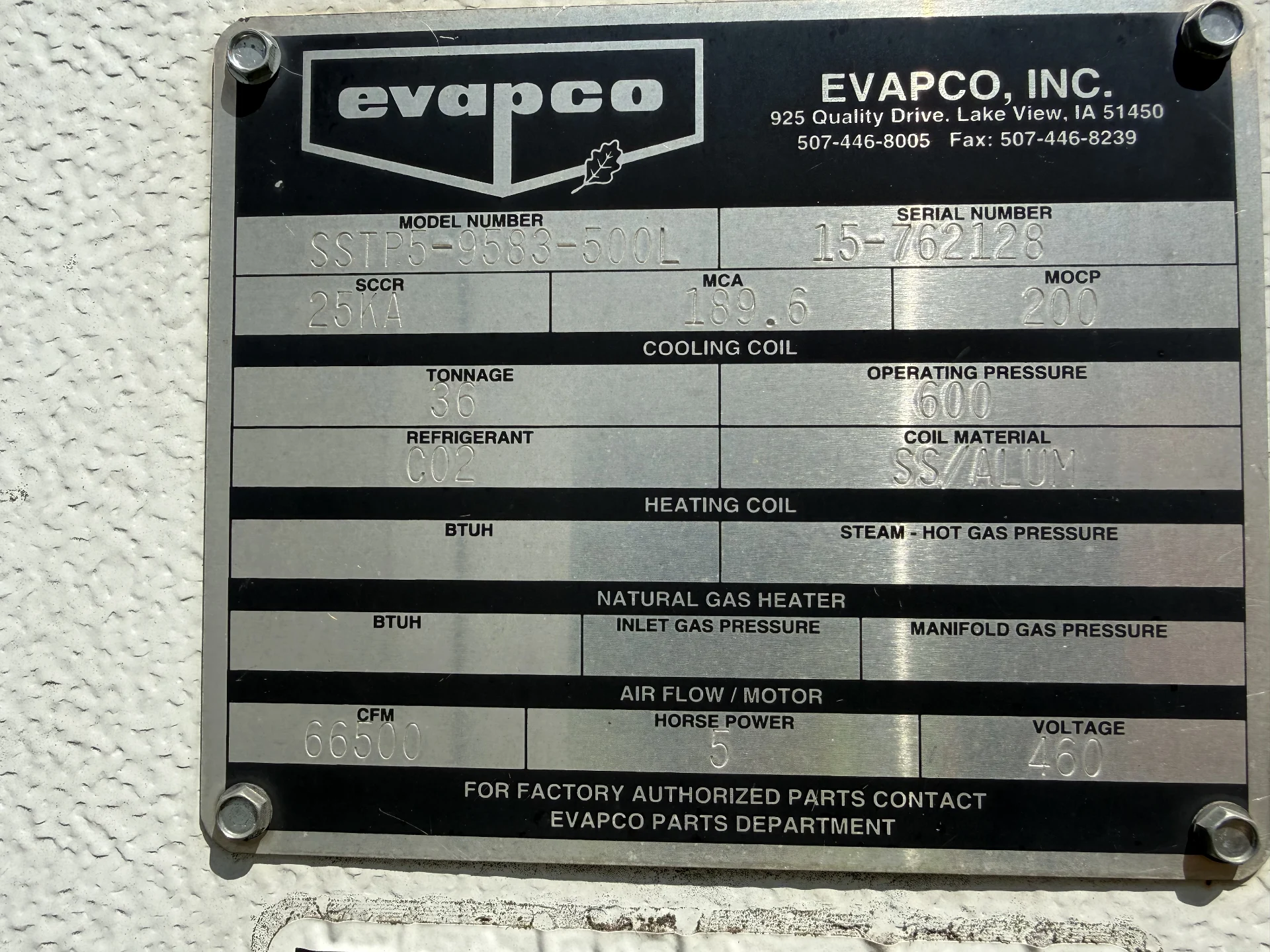 Evapco 2 fan Penthouse evaporator Units: 20 Ton: Item#: E23431 - Image 3