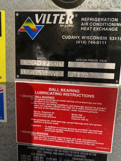 Vilter 275 Ton Ammonia Evap Condensers: Model: VSC-275: Item#: CT83183 - Image 9