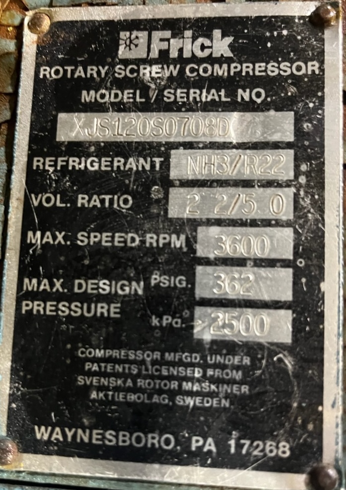 Frick Freon Screw Compressor Package: Item# C54135 - Image 3