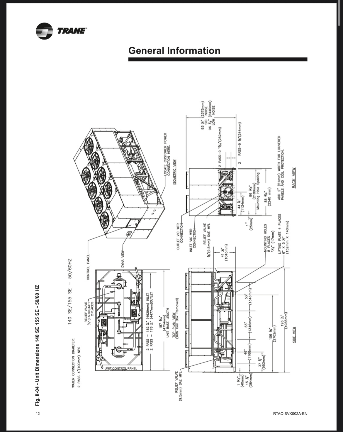 155 Ton Trane RTAC air cooled liquid chiller: Item#: CH12335 - Image 4