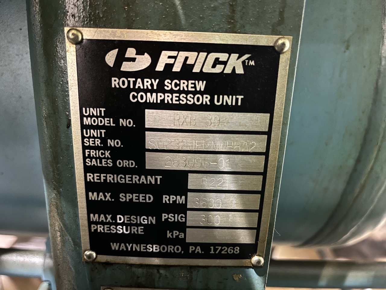 Frick Freon Screw Compressor Package: Item# C54135 - Image 2