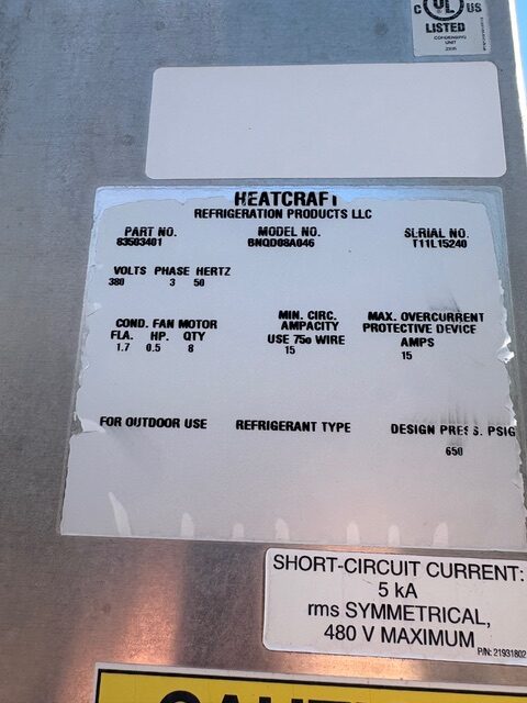 8 Fan Heatcraft Air cooled freon condenser : Item#: CT77653 - Image 6