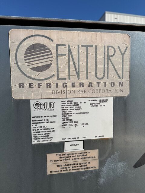 Century 6 fan condensing unit on R 507 refrigerant: Item#: CT63188 - Image 2