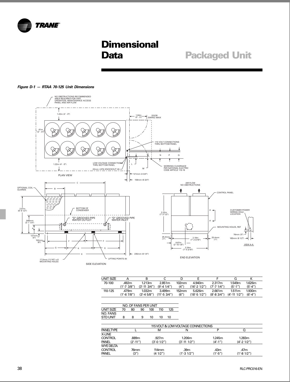 Trane 125 Air cooled chillers: Model: RTAA 125 on R22: Item# CH32396 - Image 7
