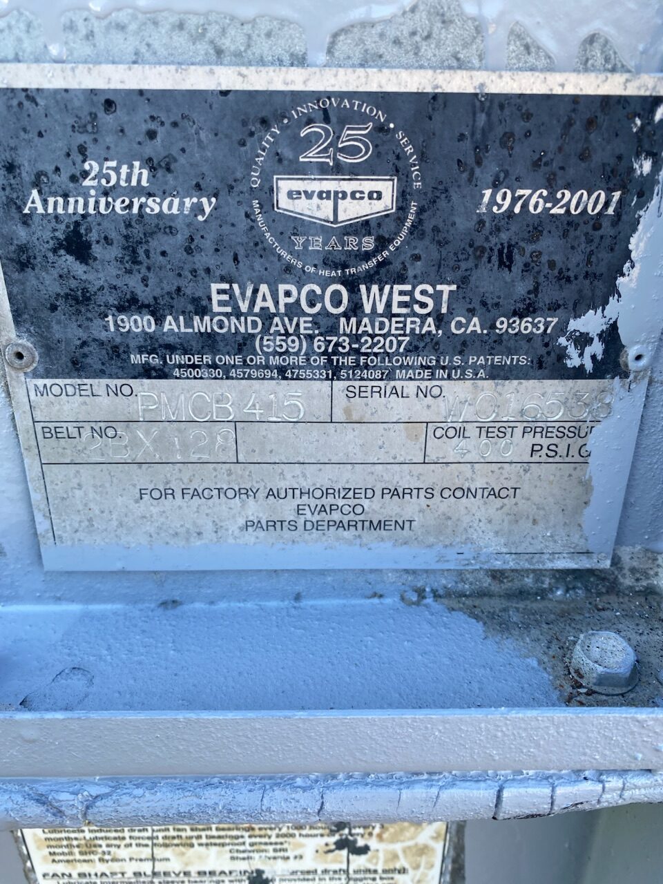 Evapco 415 Ton ammonia Evaporative Condenser: Item#: CT84101 - Image 4